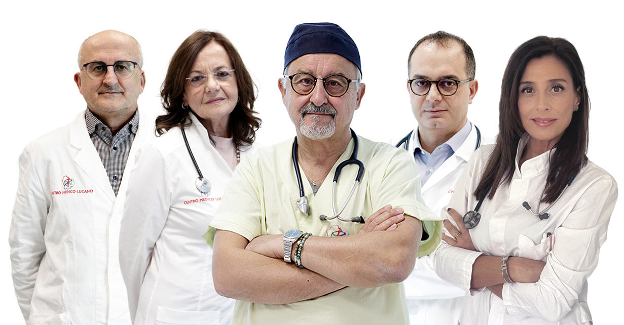 Alcuni medici del Centro Medico con al centro il dott. Marsico